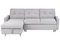 Miniatyrbilde 1 av 11: Hjørnesofa Lysegrå Stoff Sofa 4-seters Oppbevaring L-formet Høyrehåndsorientering