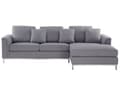 Miniatyrbilde 1 av 6: Hjørnesofa i lysegrått stoff med polstring L-formet, venstrevendt