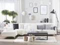 Miniatyrbilde 2 av 8: Hjørnesofa Hvit Kunstskinn Tuftet Moderne L-formet Modulær 5-seters Høyre Sjeselong