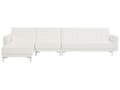 Miniatyrbilde 1 av 8: Hjørnesofa Hvit Kunstskinn Tuftet Moderne L-formet Modulær 5-seters Høyre Sjeselong