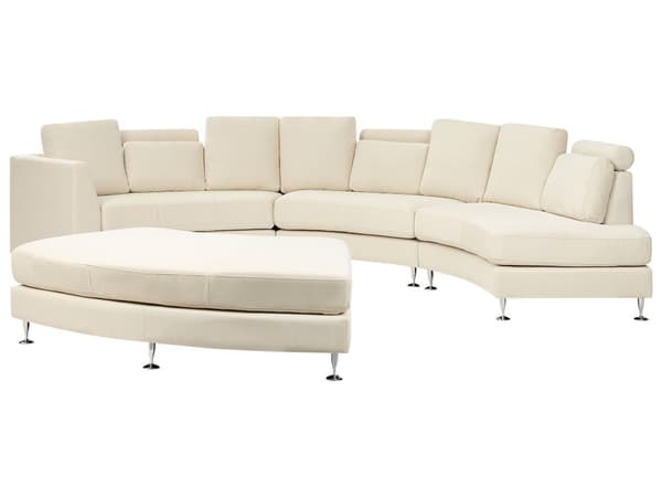 Buet sofa beige polstring modul 7-seter justerbar nakkestøtte moderne