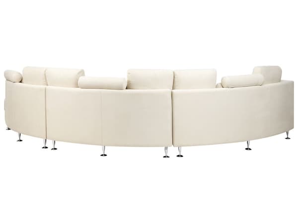 Buet sofa beige polstring modul 7-seter justerbar nakkestøtte moderne