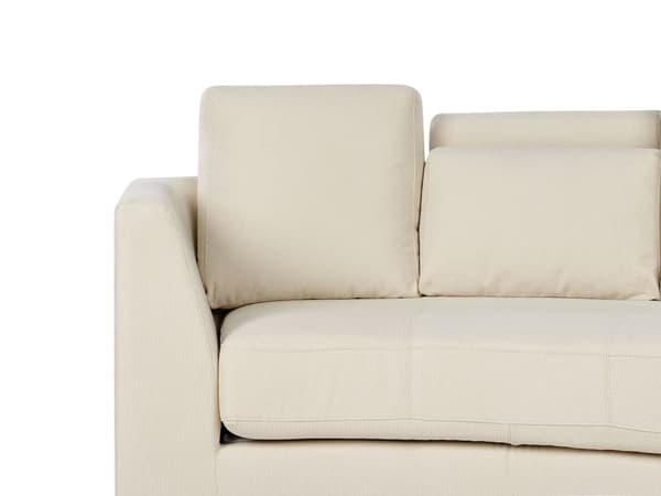 Buet sofa beige polstring modul 7-seter justerbar nakkestøtte moderne