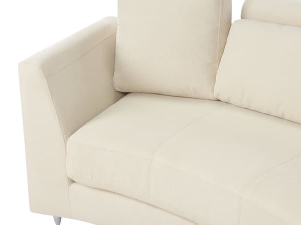 Buet sofa beige polstring modul 7-seter justerbar nakkestøtte moderne
