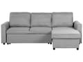 Miniatyrbilde 1 av 11: Hjørnesovesofa i grått stoff med venstrevendt polstring og oppbevaringsseng