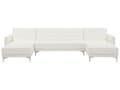 Miniatyrbilde 1 av 7: Hjørnesofa Hvit Kunstskinn Tuftet Stoff Moderne U-formet Modulær 5-seter med Sjeselonger