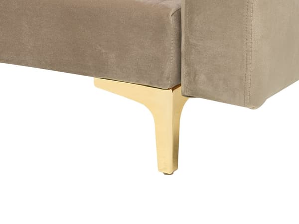 Hjørnesofa Beige Fløyel Moderne U-formet Modulær 5-seter med sjeselonger
