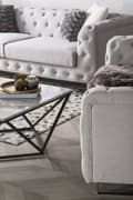 Miniatyrbilde 4 av 11: 2-seters Chesterfield-sofa Beige Elfenben Knapptuftede