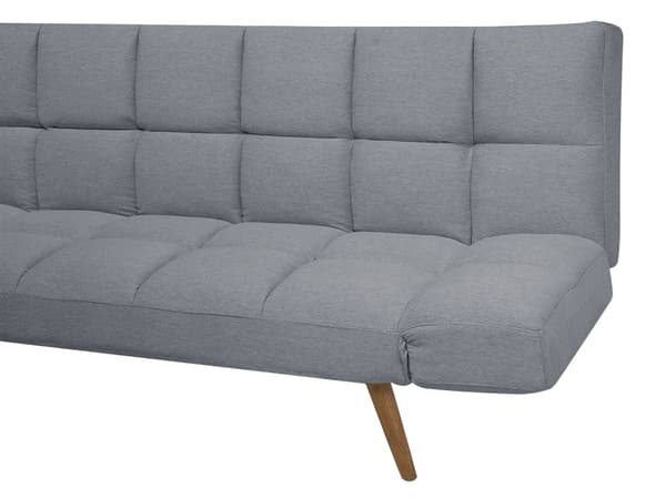 Sovesofa Lysegrå Stoff 3-seter Skumpolstring Justerbar ryggstøtte Sofa med sovefunksjon Enkeltseng Moderne stil