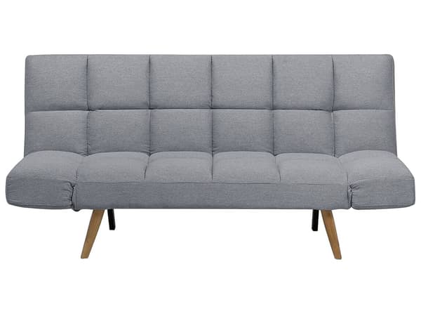 Sovesofa Lysegrå Stoff 3-seter Skumpolstring Justerbar ryggstøtte Sofa med sovefunksjon Enkeltseng Moderne stil