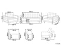 Miniatyrbilde 3 av 11: Sofagruppe Marineblå Fløyel 3-seters sovesofa 2 lenestoler Justerbar rygg Sovefunksjon Metallben Dekorative knapper Moderne design Stue