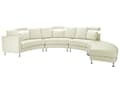 Miniatyrbilde 1 av 7: Buet sofa beige imitert skinn modul 7-seter justerbar nakkestøtte moderne