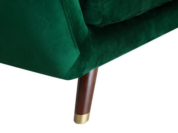 Sofa Grønn Fløyel 2-seters Knapp Tuftet Rygg Polstret Sete Treben
