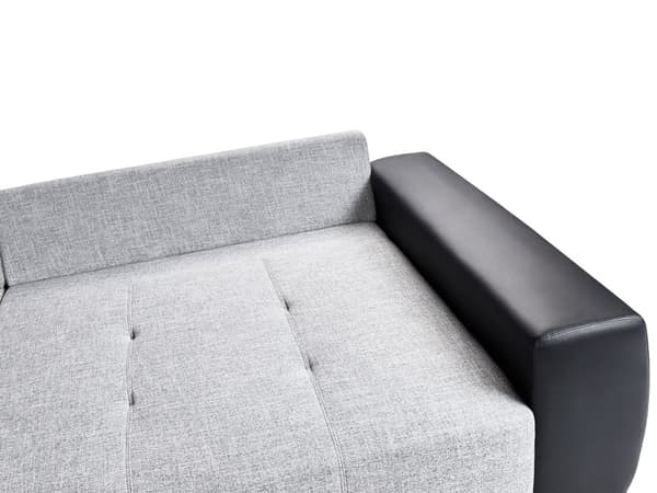 Sofa Grå Svart Stoff 4-seter Metallben 8 puter Moderne design Stue