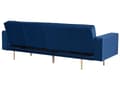 Miniatyrbilde 5 av 9: Sovesofa Marineblå Fløyel 3 Seter Moderne Skinneseng med Armlener