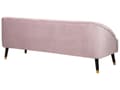 Miniatyrbilde 5 av 9: Sofa Rosa Fløyelssofa med 3 seter Kanalrygg og Innfelte Armer Ben i Tre Elegant Design
