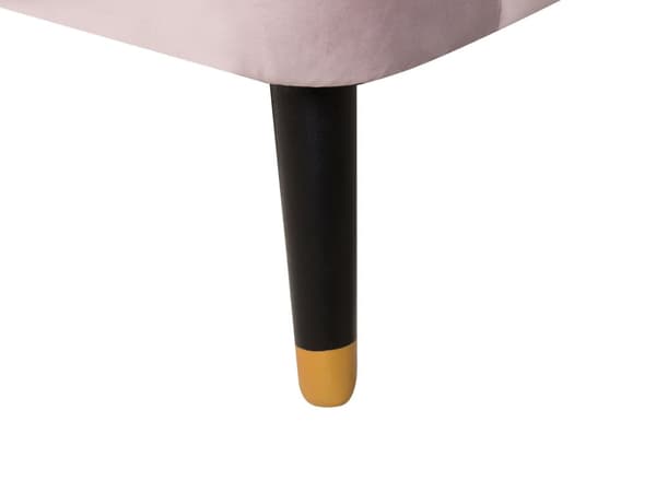Sofa Rosa Fløyelssofa med 3 seter Kanalrygg og Innfelte Armer Ben i Tre Elegant Design