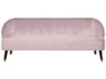 Miniatyrbilde 1 av 9: Sofa Rosa Fløyelssofa med 3 seter Kanalrygg og Innfelte Armer Ben i Tre Elegant Design