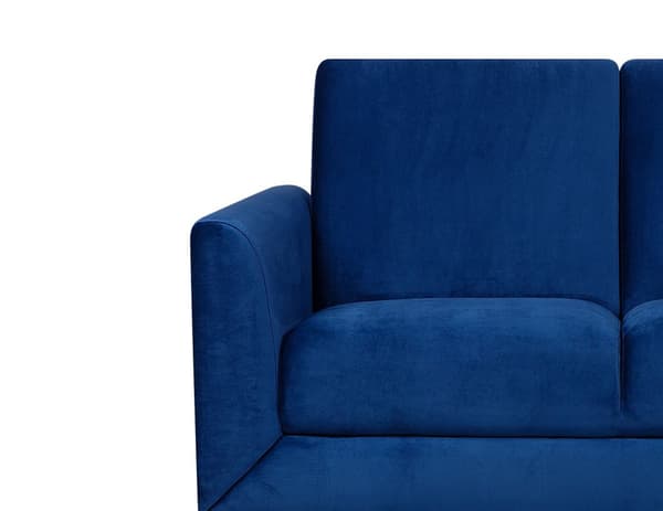 Sofa Blå Stoff Sølv Ben 2-seter Loveseat Glamour Moderne Retro Metallben