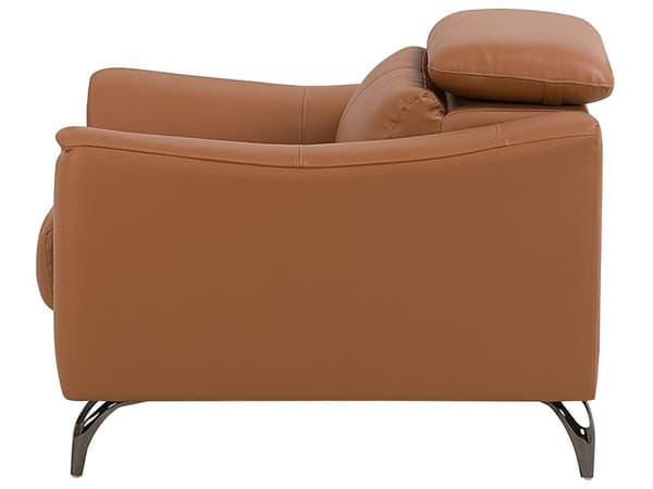 3 +1 Sofasett Brunt Skinn Justerbar Nakkestøtte Bred sitte Retro