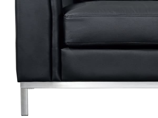 4-Seters Hjørnesofa Svart Skinn L-formet Venstrehåndorientering