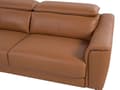 Miniatyrbilde 5 av 8: Sofa i brunt skinn med 3 seter og justerbar nakkestøtte Retro med brede sitteplasser