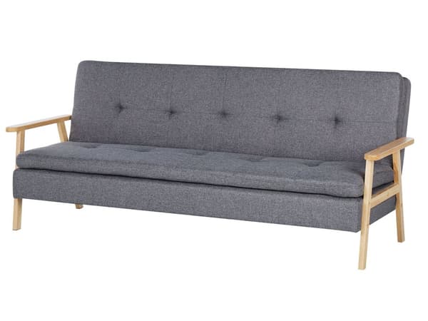 Sovesofa lysegrå lyst tre 3-seters retrostil