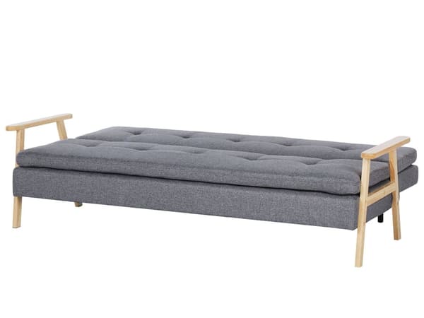 Sovesofa lysegrå lyst tre 3-seters retrostil