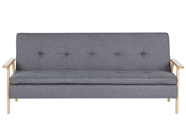 Sovesofa lysegrå lyst tre 3-seters retrostil