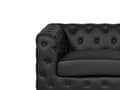 Miniatyrbilde 6 av 10: 3-seters Sofa Chesterfield-Stil Svart Smokingarm Knappet Rygg Sølvben Kunstlær