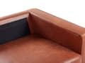 Miniatyrbilde 11 av 11: 3-seters Sofa Gullbrunt Kunstskinn Retro Stue Aksentstol Svarte ben Skinnarm