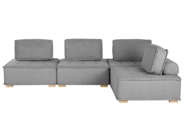 Hjørnesofa Grå Polyester 300 x 200 cm Polstret 4-seters Modulær L-formet Skandinavisk Moderne