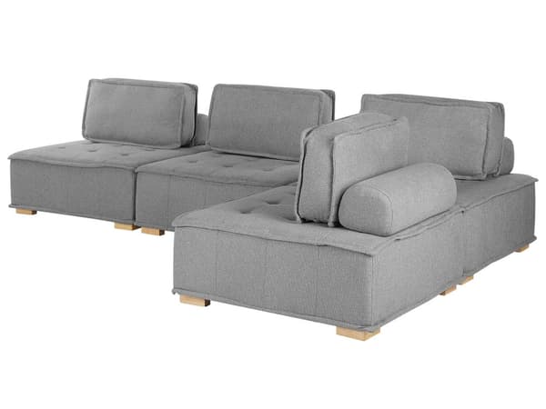 Hjørnesofa Grå Polyester 300 x 200 cm Polstret 4-seters Modulær L-formet Skandinavisk Moderne