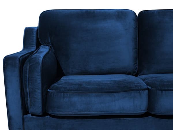 Sofa Blå 2-seter Fløyel Ben Eiketre Klassisk Stue fra midten av århundret