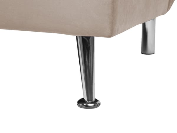 Sovesofa Beige Polyester 3-seter Polstret Metallben Justerbar ryggstøtte Moderne design Sofa