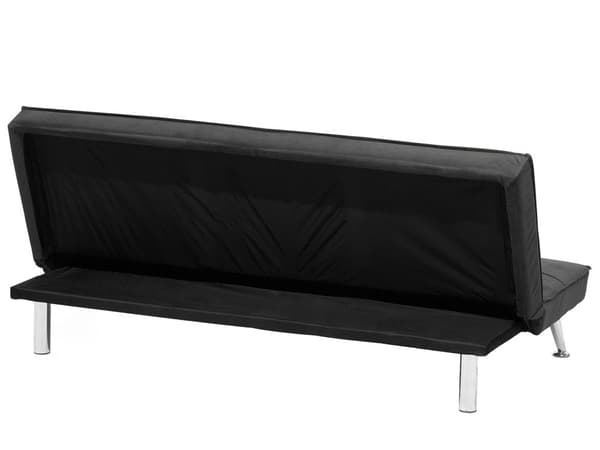 Sovesofa Grå Polyester 3-seter Polstret Metallben Justerbar ryggstøtte Moderne design Sofa