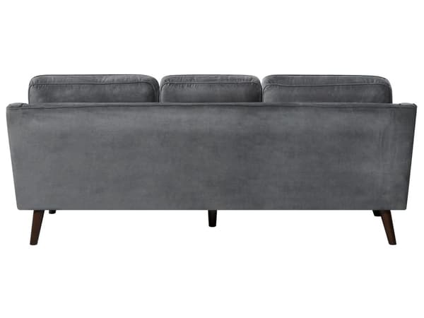 Sofa Grå 3-seter Fløyel Ben Eiketre Klassisk Stue fra midten av århundret