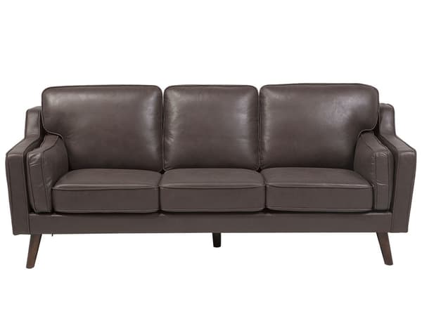 Sofa Brun 3-seter Fløyel Ben Eiketre Klassisk Stue fra midten av århundret