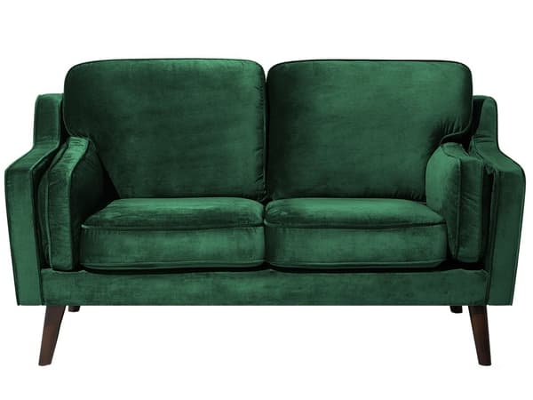 Sofa Grønn 2-seter Fløyel Ben Eiketre Klassisk Stue fra midten av århundret