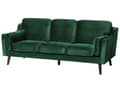 Miniatyrbilde 5 av 11: Sofa Grønn 3-seter Fløyel Ben Eiketre Klassisk Stue fra midten av århundret