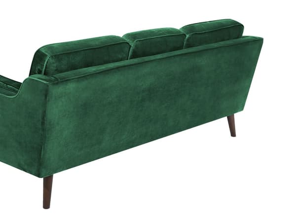 Sofa Grønn 3-seter Fløyel Ben Eiketre Klassisk Stue fra midten av århundret