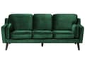 Miniatyrbilde 1 av 11: Sofa Grønn 3-seter Fløyel Ben Eiketre Klassisk Stue fra midten av århundret