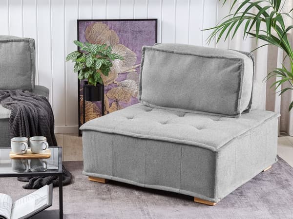 Sofasett Grå Polyester 300 x 200 cm Polstret 4-seters Modulær Skandinavisk Moderne