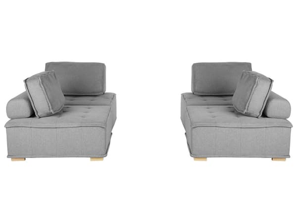 Sofasett Grå Polyester 300 x 200 cm Polstret 4-seters Modulær Skandinavisk Moderne