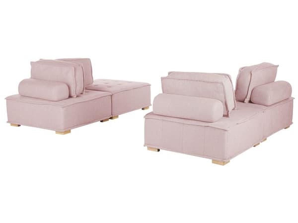 Sofasett Rosa Polyester 300 x 200 cm Polstret 4-seters Modulær Skandinavisk Moderne