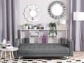 Miniatyrbilde 4 av 11: Sovesofa Grå Stoff 3-seter Metallben Dekorative knapper Justerbar rygg Moderne design Stue Sofa
