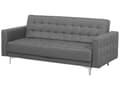 Miniatyrbilde 5 av 11: Sovesofa Grå Stoff 3-seter Metallben Dekorative knapper Justerbar rygg Moderne design Stue Sofa