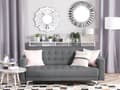 Miniatyrbilde 2 av 11: Sovesofa Grå Stoff 3-seter Metallben Dekorative knapper Justerbar rygg Moderne design Stue Sofa
