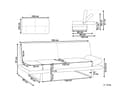 Miniatyrbilde 3 av 10: Sovesofa Marineblått Fløyel 3-seter Click Clack-mekanisme Justerbare Armlener
