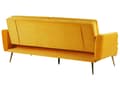 Miniatyrbilde 7 av 11: Sovesofa Gul Fløyel 3-seter Gullfargede metallben Klikk-klakk-mekanisme Moderne Glamorøs Sofa Stue